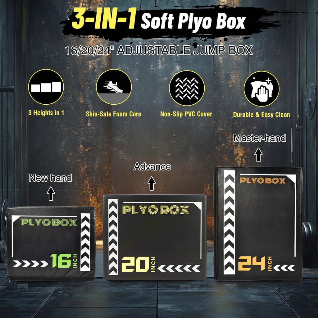 3-in-1 Foam Plyometric Jump Box P403