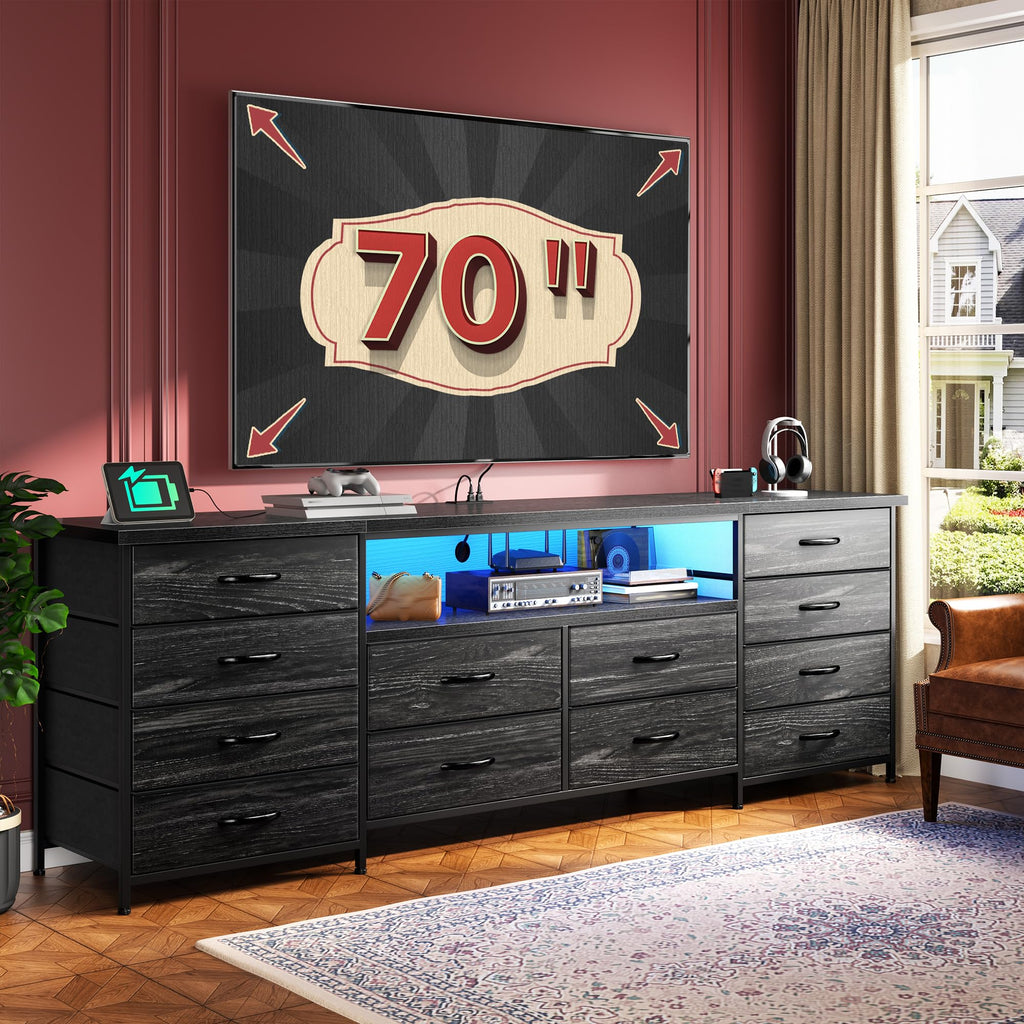 63" Dresser with 12 Fabric Drawers B468