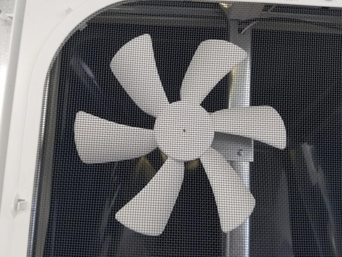 White RV Roof Vent with 12 Volt Fan T357