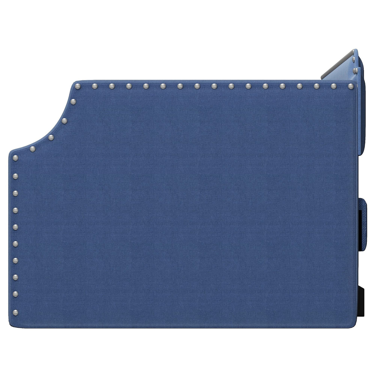Blue Linen Upholstered Daybed with Trundle Twin Size X68012