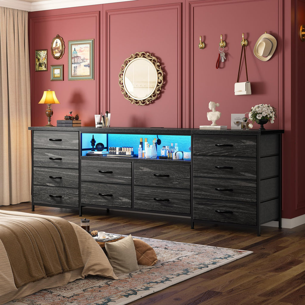 63" Dresser with 12 Fabric Drawers B468