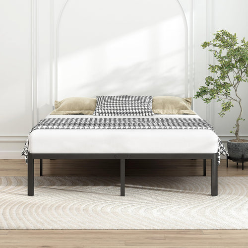 14 Inch Queen Size Black Metal Platform Bed Frame L975396