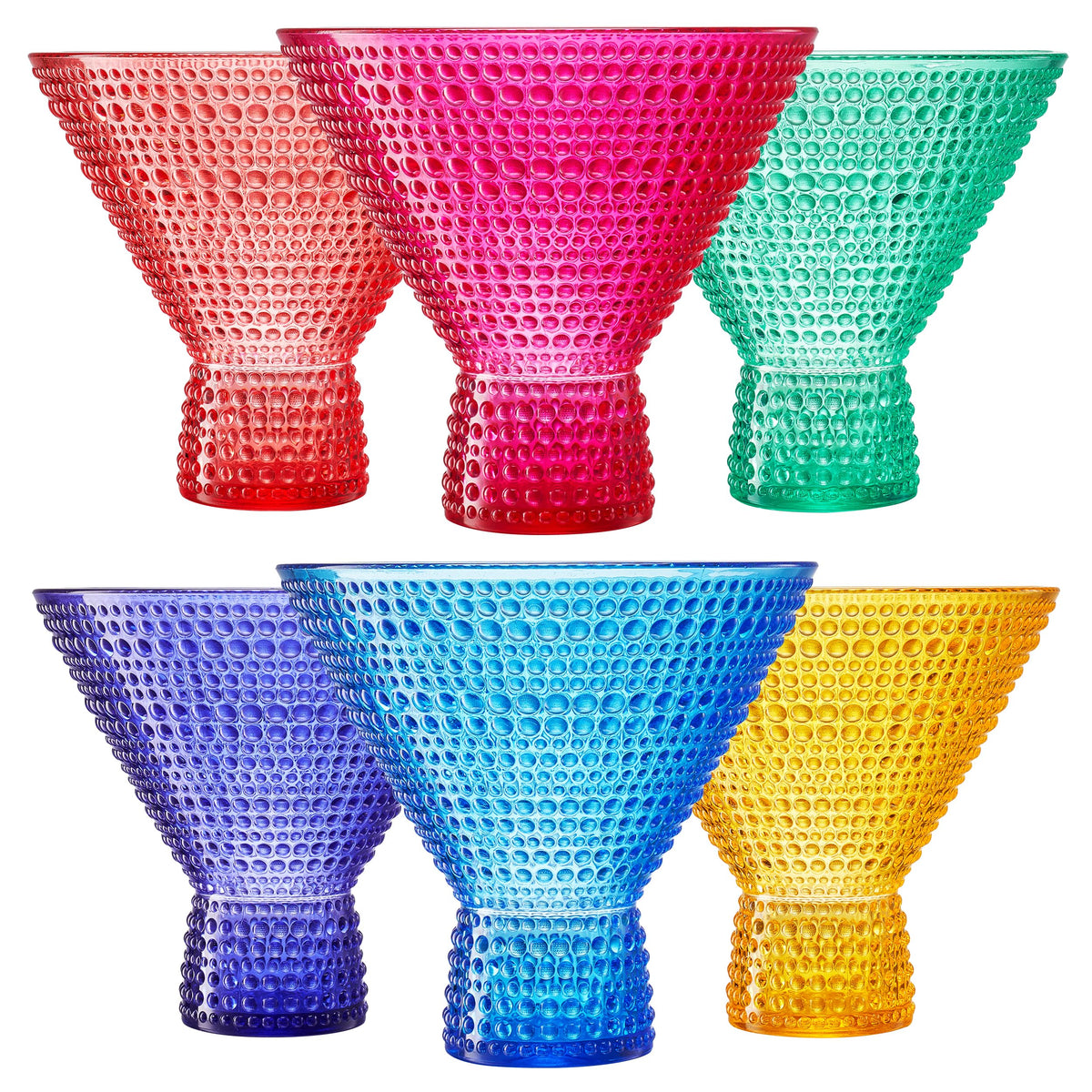 Plastic Martini & Cocktail Drinking Glasses Set of 6 14oz Shatterproof Acrylic F721167